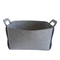 Compartimiento oscuro 14*12*10inch del plegamiento de Grey Reusable Felt Storage Basket